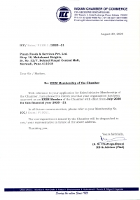 EXIM Membership of the <br> India Chamber of Commerce